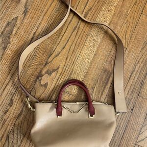 Chloe Mini Elegant Tan and Red Women's Bag